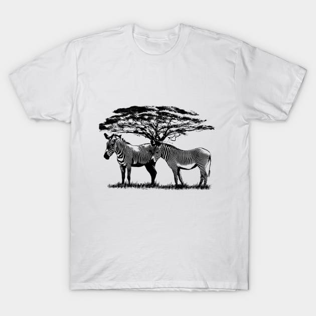 Zebras with tree in Kenya / Africa T-Shirt by T-SHIRTS UND MEHR